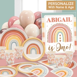 *Boho Rainbow 1st Bday Premium SUPERSAVER Party Pack for 8